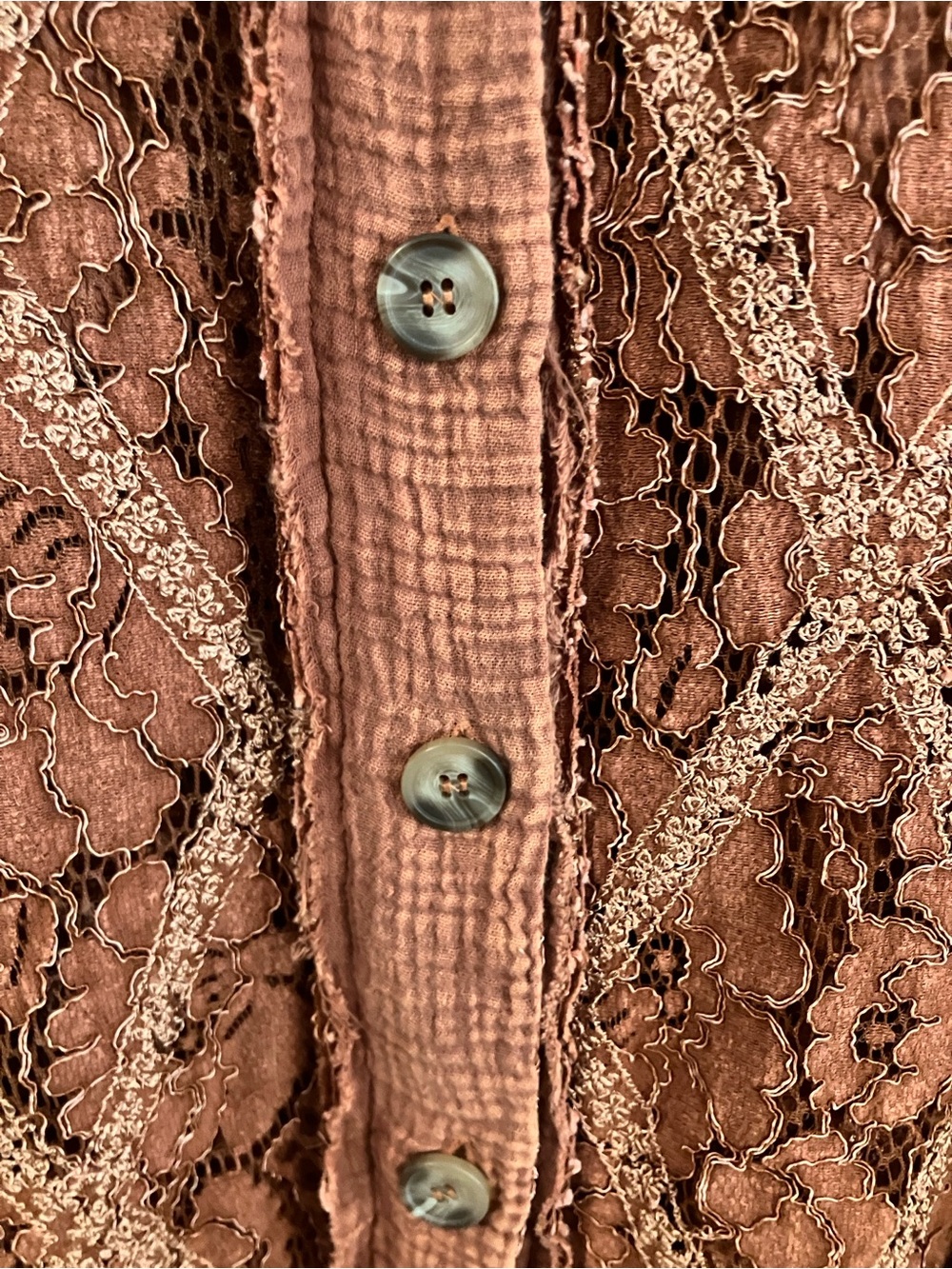 Oli & Hali Lace Button-Up Shirt Jacket in Terracotta NWOT - Picture 5 of 9